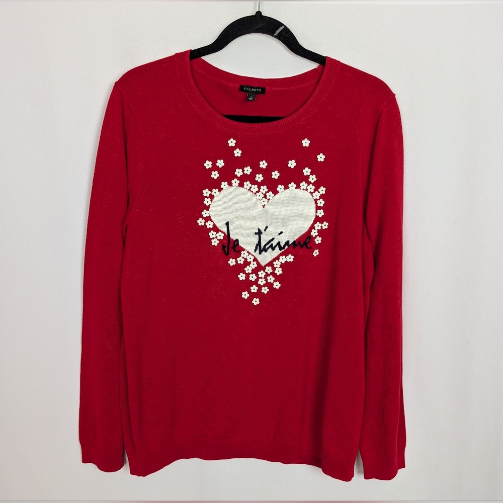 Talbots Embellished Heart Sweater